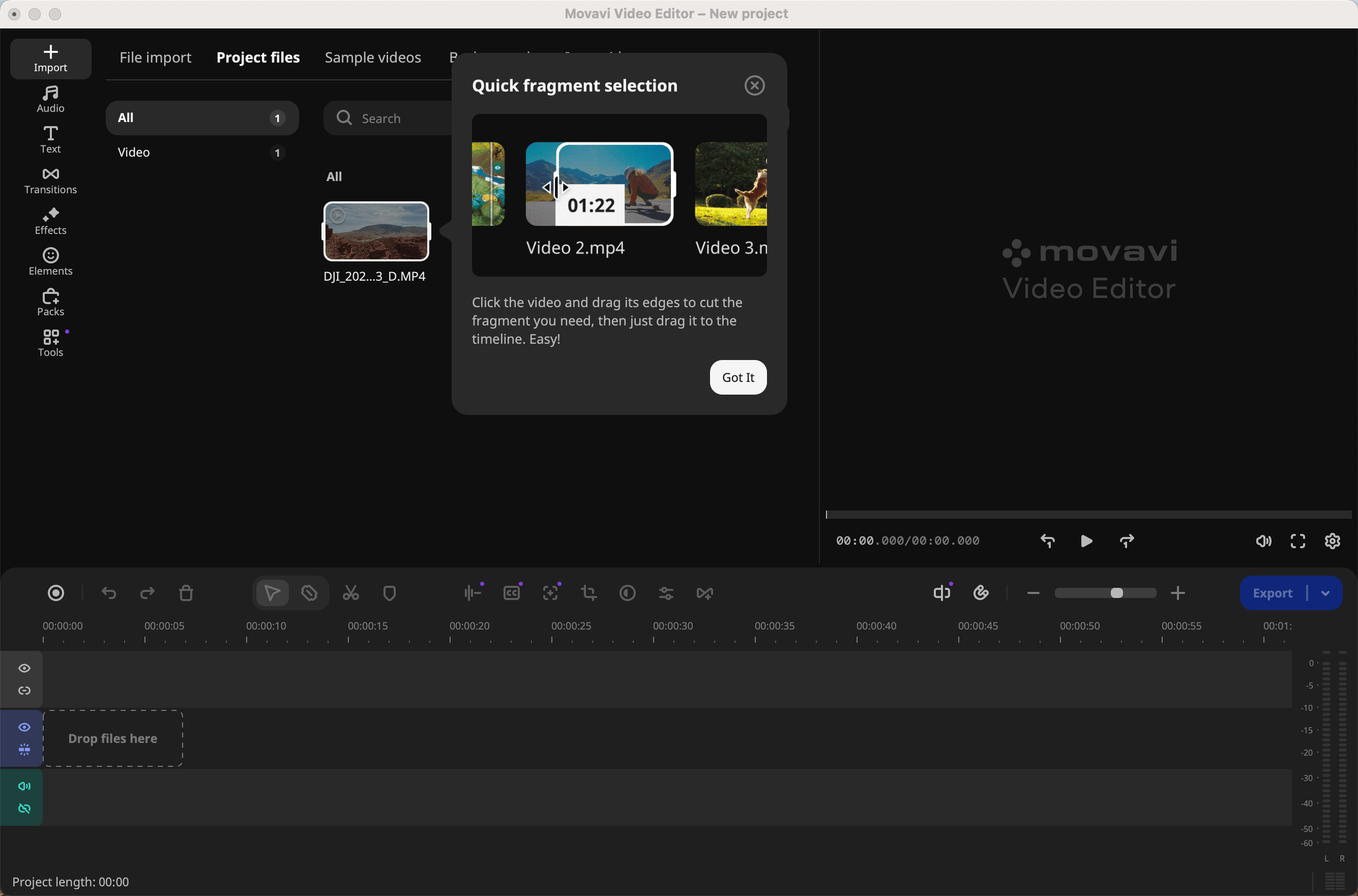 Movavi video editor quick fragment selectione Movavi video editor quick fragment selectione